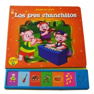 children 6 buttons three little pigs sound book