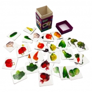 32Pcs Vegetables Cognitive Cards for Kids,Realistic Vegetable Cognitive Pictures Flash Cards, Portable Waterproof Learning Flashcards for Preschoolers toddlers Children