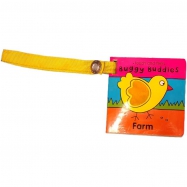 Animal recognition children's card book with fabric strap.