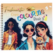 Spiral-bound fashion illustration coloring book